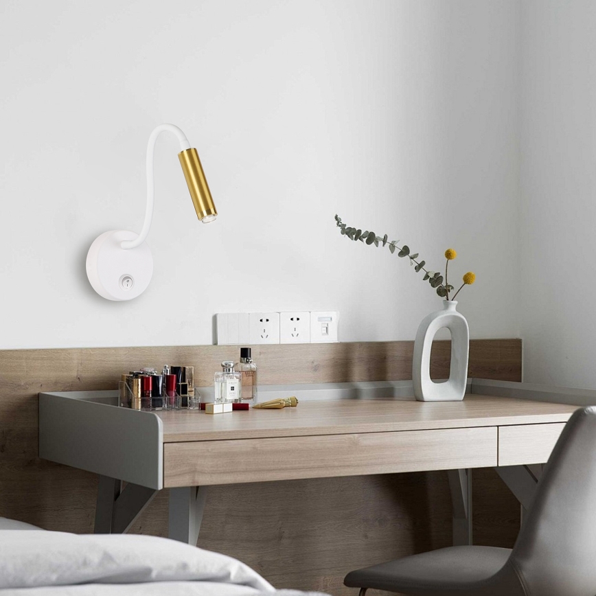 Brilagi - LED Hämardatav paindlik seinalamp MAYA 1xG9/4W/230V valge/kuldne 2700-6500K Wi-Fi Tuya