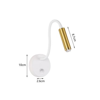Brilagi - LED Hämardatav paindlik seinalamp MAYA 1xG9/4W/230V valge/kuldne 2700-6500K Wi-Fi Tuya