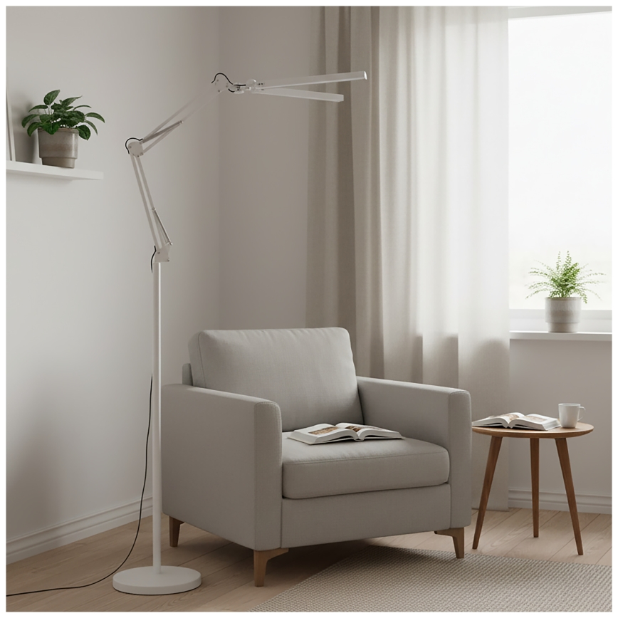Brilagi - LED hämardatav painduv põrandalamp VARIO LED/14W/230V 3000-6000K 157 cm valge
