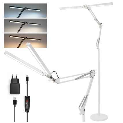 Brilagi - LED hämardatav painduv põrandalamp VARIO LED/14W/230V 3000-6000K 157 cm valge