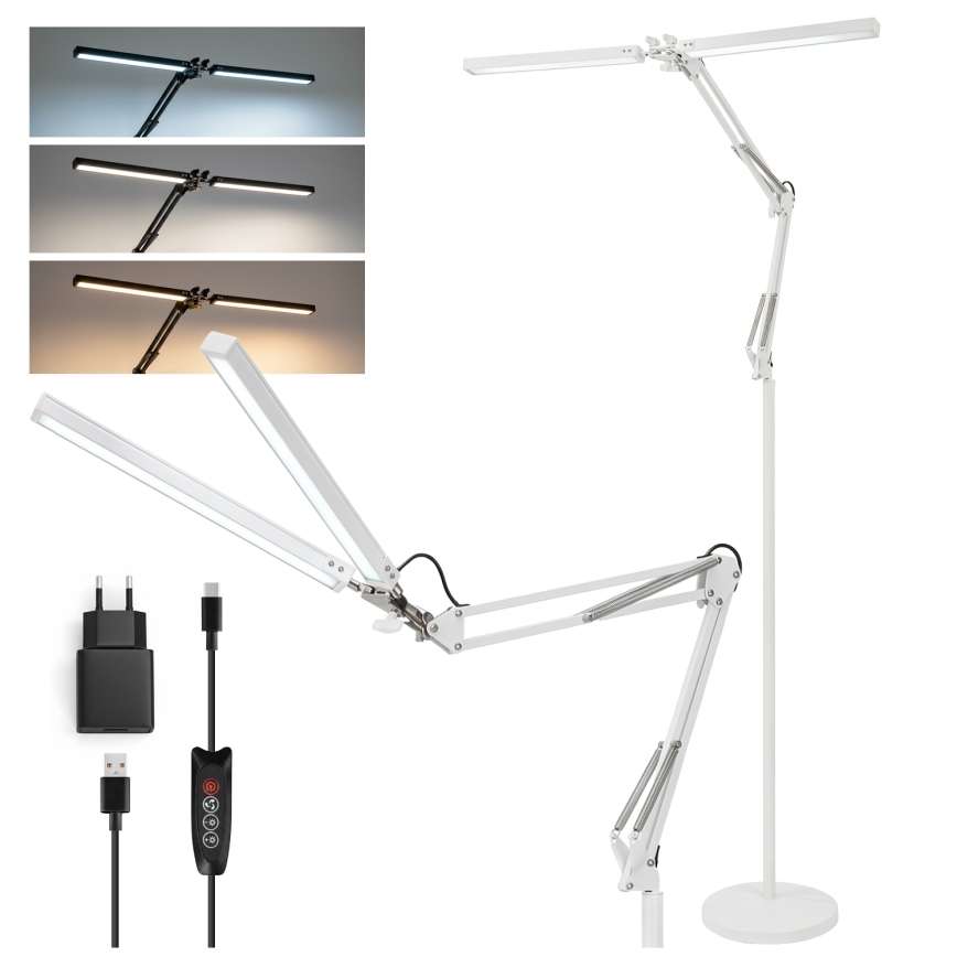 Brilagi - LED hämardatav painduv põrandalamp VARIO LED/14W/230V 3000-6000K 157 cm valge