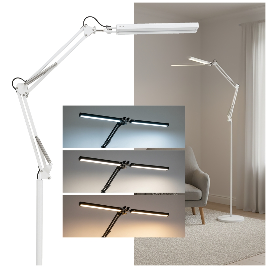 Brilagi - LED hämardatav painduv põrandalamp VARIO LED/14W/230V 3000-6000K 157 cm valge