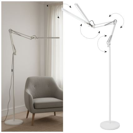 Brilagi - LED hämardatav painduv põrandalamp VARIO LED/14W/230V 3000-6000K 157 cm valge