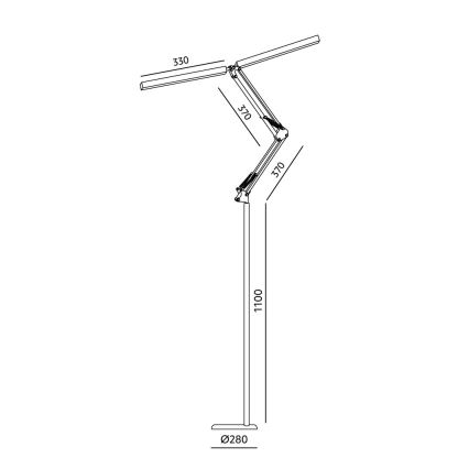 Brilagi - LED hämardatav painduv põrandalamp VARIO LED/14W/230V 3000-6000K 157 cm valge