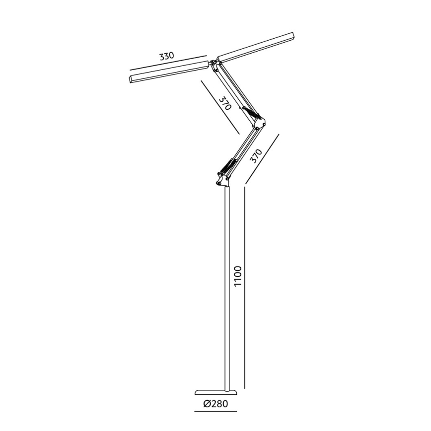 Brilagi - LED hämardatav painduv põrandalamp VARIO LED/14W/230V 3000-6000K 157 cm valge