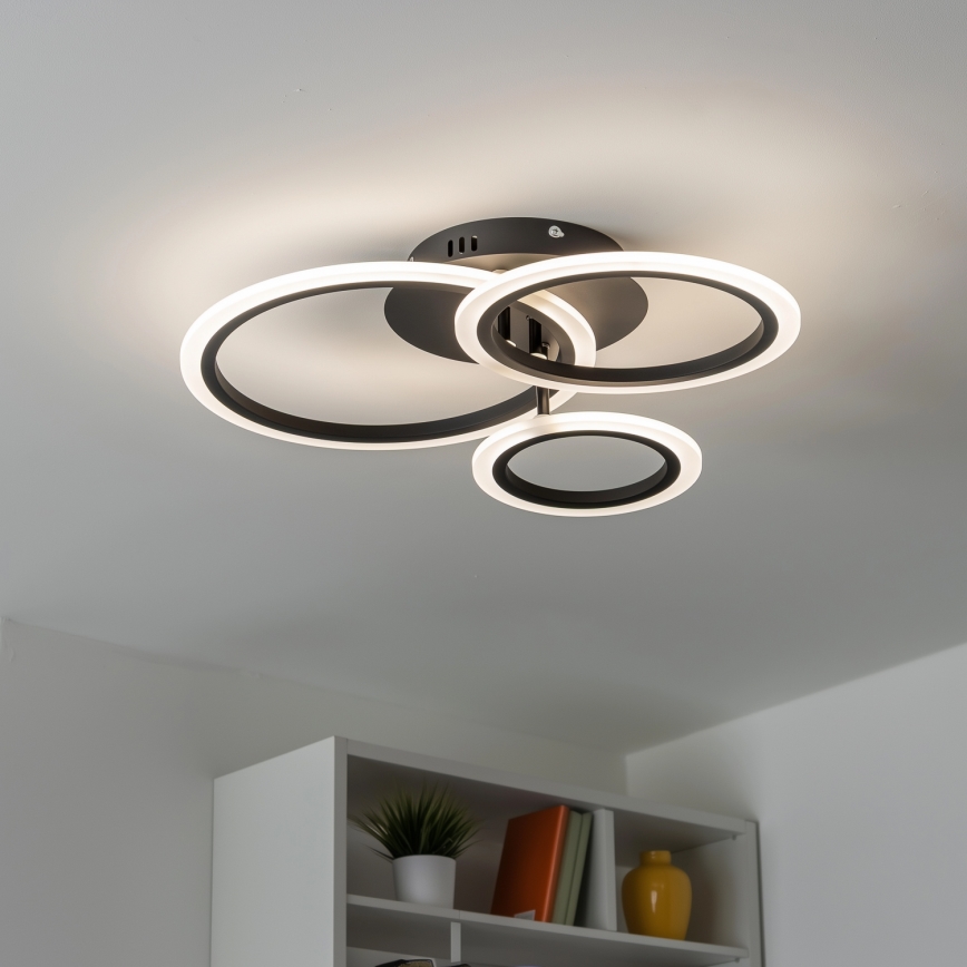 Brilagi - LED Hämardatav pinnale kinnitatav lühter ORBITS LED/40W/230V 3000-6500K must + kaugjuhtimispult