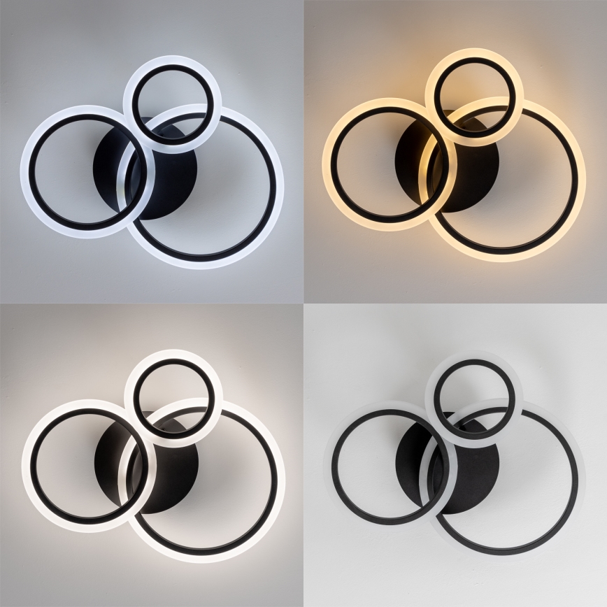 Brilagi - LED Hämardatav pinnale kinnitatav lühter ORBITS LED/40W/230V 3000-6500K must + kaugjuhtimispult