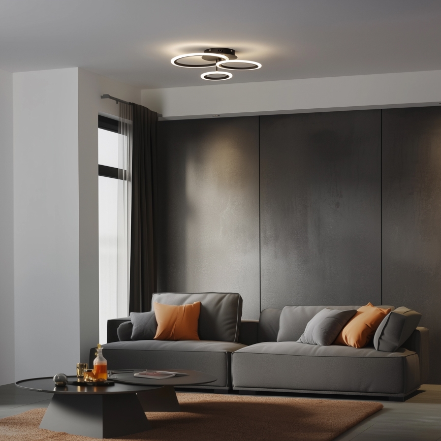 Brilagi - LED Hämardatav pinnale kinnitatav lühter ORBITS LED/40W/230V 3000-6500K must + kaugjuhtimispult