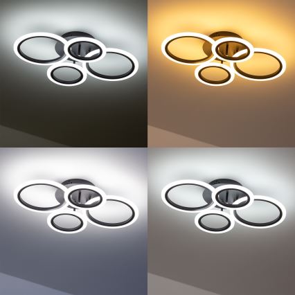 Brilagi - LED Hämardatav pinnale kinnitatav lühter ORBITS LED/50W/230V 3000-6500K antratsiit + kaugjuhtimispult