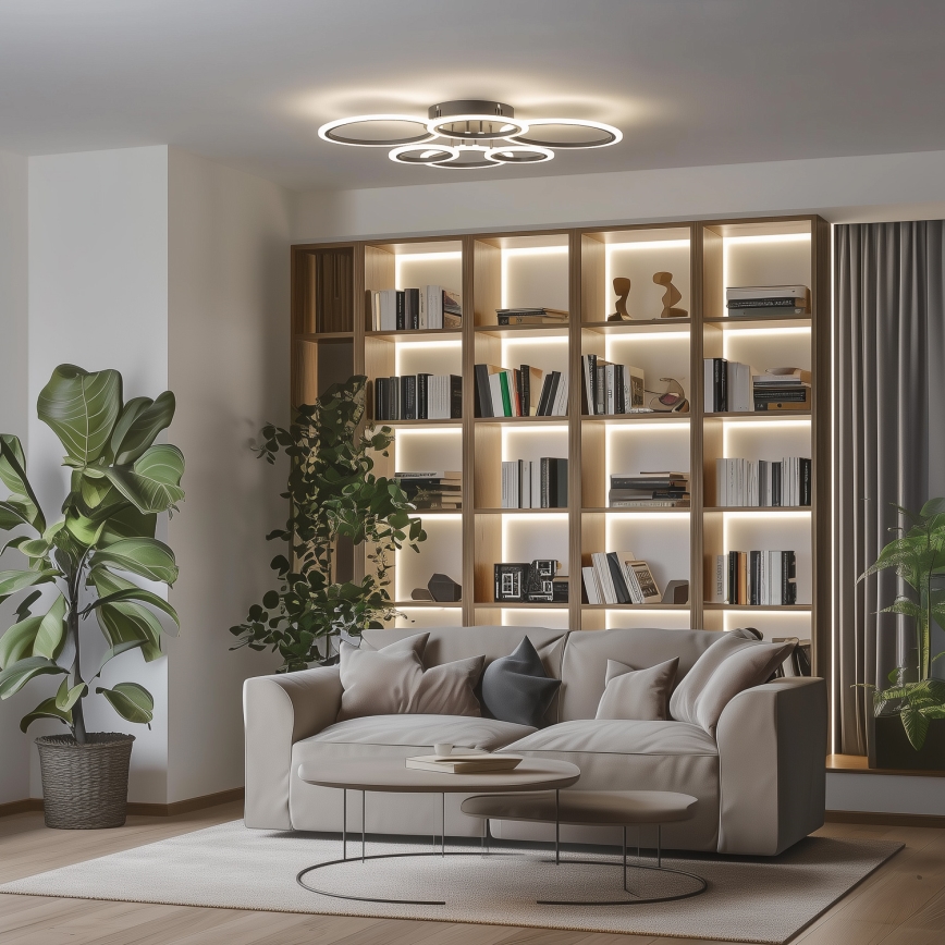 Brilagi - LED Hämardatav pinnale kinnitatav lühter ORBITS LED/85W/230V 3000-6500K must + kaugjuhtimispult