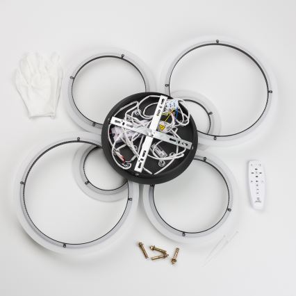 Brilagi - LED Hämardatav pinnale kinnitatav lühter ORBITS LED/85W/230V 3000-6500K must + kaugjuhtimispult