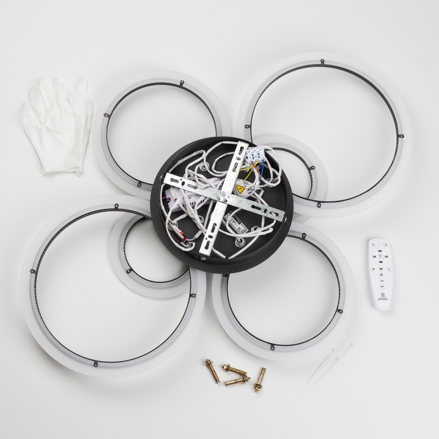 Brilagi - LED Hämardatav pinnale kinnitatav lühter ORBITS LED/85W/230V 3000-6500K must + kaugjuhtimispult