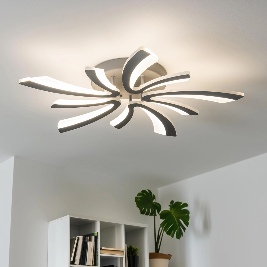 Brilagi - LED Hämardatav pinnale kinnitatav lühter TWIST LED/55W/230V 3000-6500K antratsiit + kaugjuhtimispult