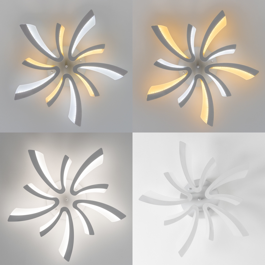 Brilagi - LED Hämardatav pinnale kinnitatav lühter TWIST LED/55W/230V 3000-6500K valge + kaugjuhtimispult