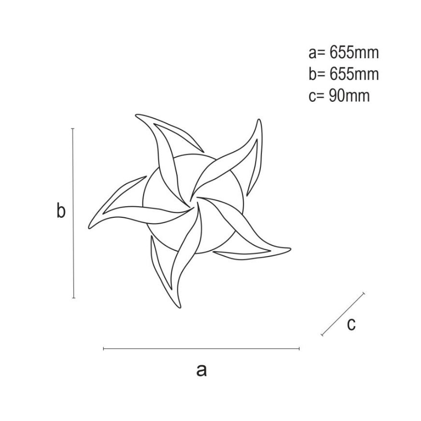 Brilagi - LED Hämardatav pinnale kinnitatav lühter TWIST LED/55W/230V 3000-6500K valge + kaugjuhtimispult