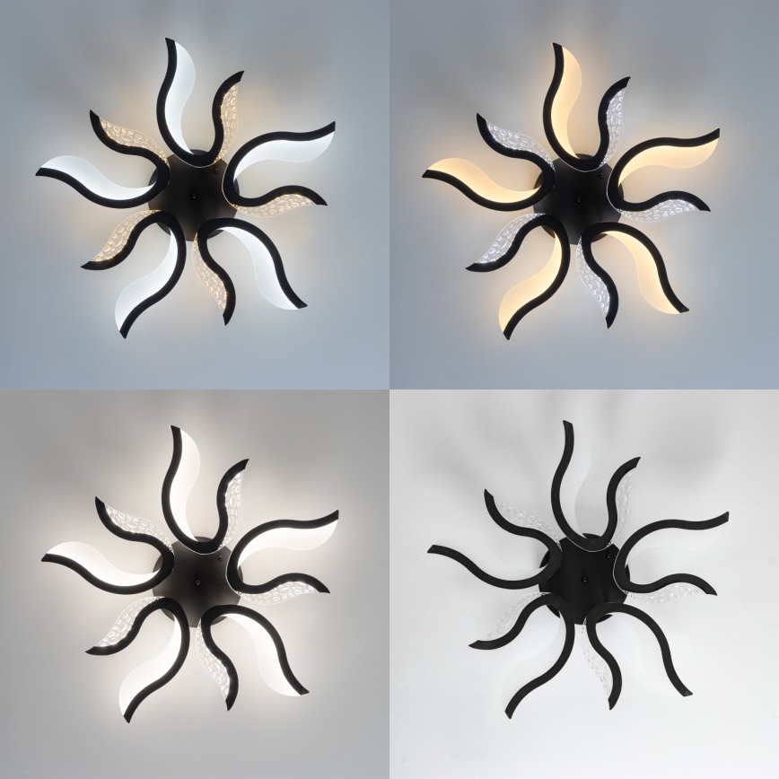 Brilagi - LED Hämardatav pinnale kinnitatav lühter TWIST LED/65W/230V 3000-6500K must + kaugjuhtimispult