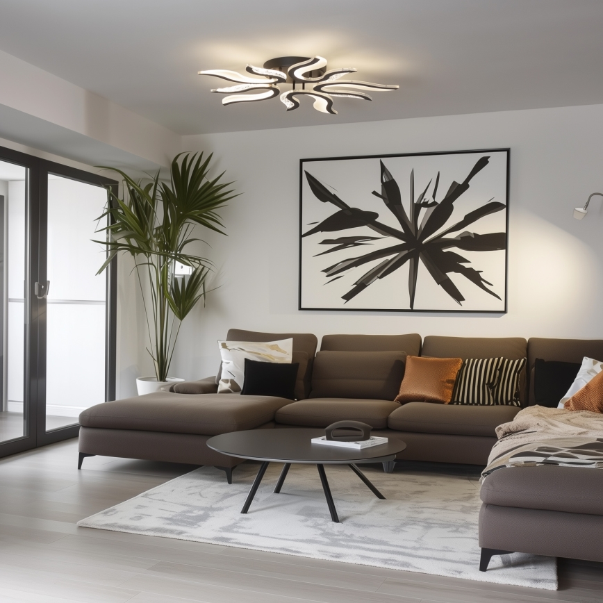 Brilagi - LED Hämardatav pinnale kinnitatav lühter TWIST LED/65W/230V 3000-6500K must + kaugjuhtimispult