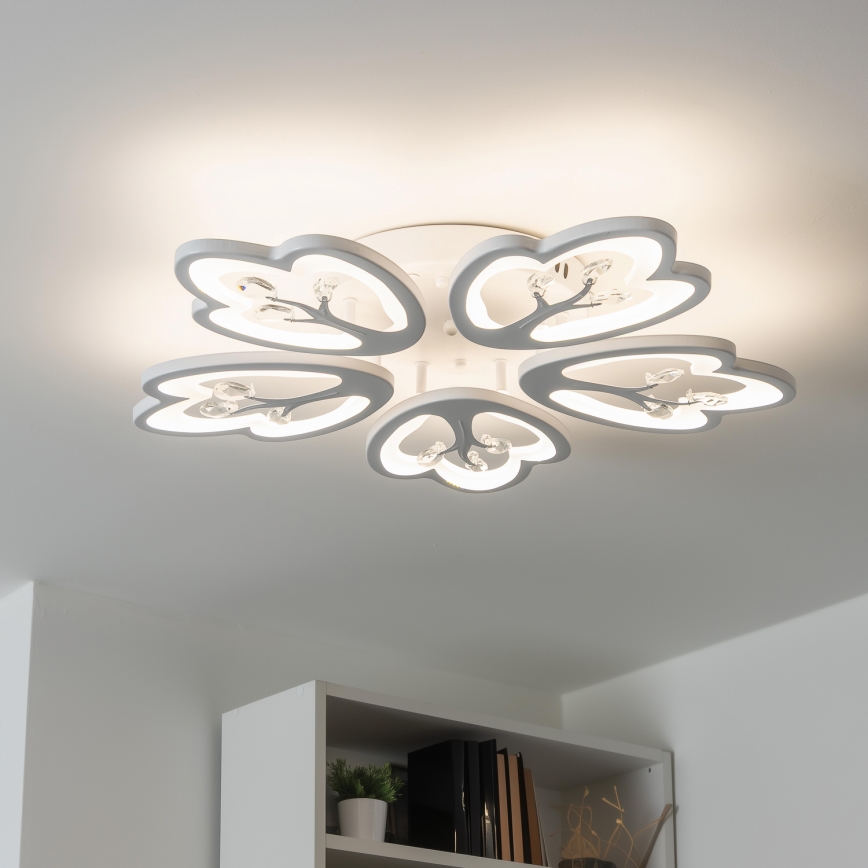 Brilagi - LED Hämardatav pinnale kinnitatav lühter TWIST LED/80W/230V 3000-6500K valge + kaugjuhtimispult