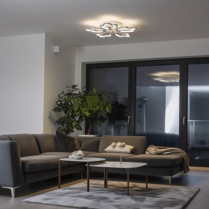 Brilagi - LED Hämardatav pinnale kinnitatav lühter TWIST LED/80W/230V 3000-6500K valge + kaugjuhtimispult
