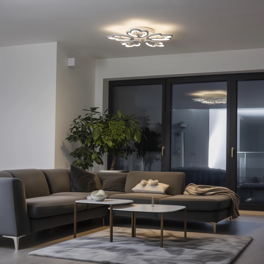 Brilagi - LED Hämardatav pinnale kinnitatav lühter TWIST LED/80W/230V 3000-6500K valge + kaugjuhtimispult