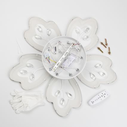 Brilagi - LED Hämardatav pinnale kinnitatav lühter TWIST LED/80W/230V 3000-6500K valge + kaugjuhtimispult