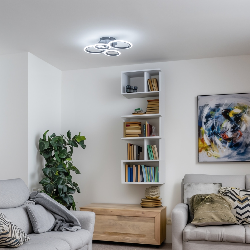 Brilagi - LED hämardatav pinnapealne laelühter ORBITS LED/50W/230V 3000-6500K must + kaugjuhtimispult