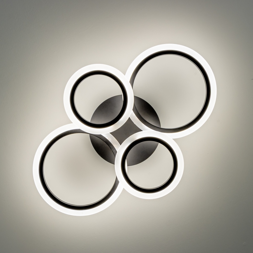 Brilagi - LED hämardatav pinnapealne laelühter ORBITS LED/50W/230V 3000-6500K must + kaugjuhtimispult