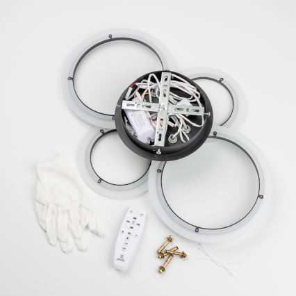 Brilagi - LED hämardatav pinnapealne laelühter ORBITS LED/50W/230V 3000-6500K must + kaugjuhtimispult