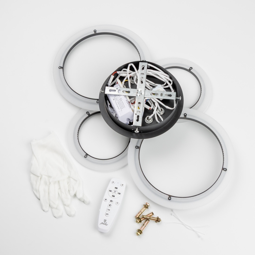 Brilagi - LED hämardatav pinnapealne laelühter ORBITS LED/50W/230V 3000-6500K must + kaugjuhtimispult