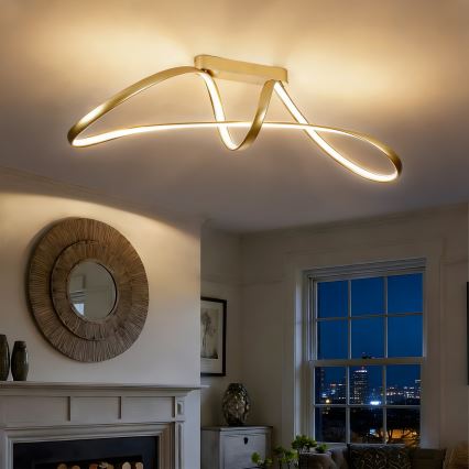 Brilagi - LED-hämardatav pinnapealne laevalgusti TWISTER LED/60W/230V 3000-6000K kuldne + kaugjuhtimispult