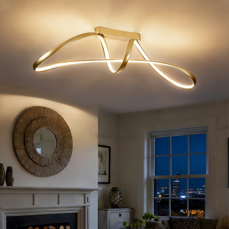 Brilagi - LED-hämardatav pinnapealne laevalgusti TWISTER LED/60W/230V 3000-6000K kuldne + kaugjuhtimispult