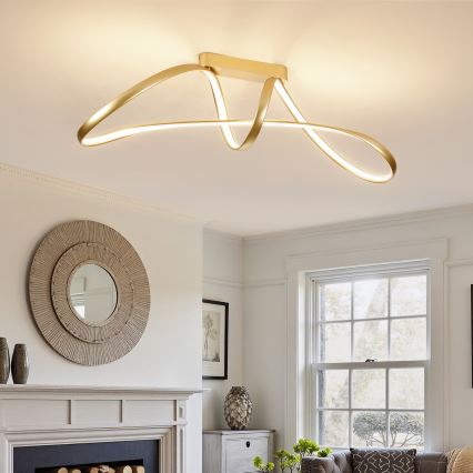 Brilagi - LED-hämardatav pinnapealne laevalgusti TWISTER LED/60W/230V 3000-6000K kuldne + kaugjuhtimispult