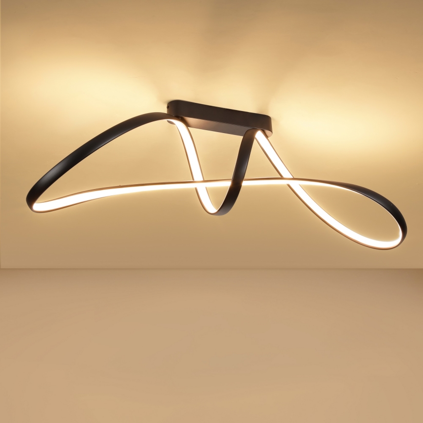 Brilagi - hämardatav LED pinnapealne laelamp TWISTER LED/60W/230V 3000-6000K must + kaugjuhtimispult