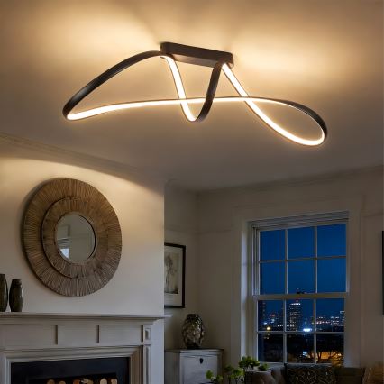 Brilagi - hämardatav LED pinnapealne laelamp TWISTER LED/60W/230V 3000-6000K must + kaugjuhtimispult