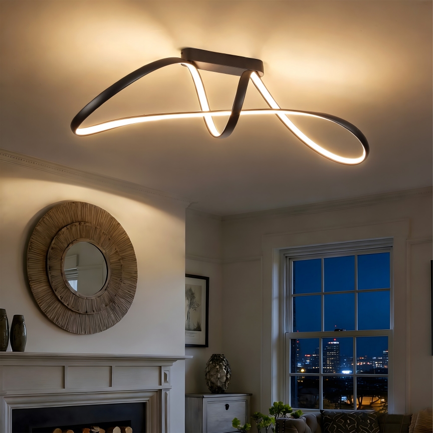 Brilagi - hämardatav LED pinnapealne laelamp TWISTER LED/60W/230V 3000-6000K must + kaugjuhtimispult