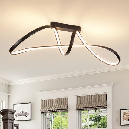 Brilagi - hämardatav LED pinnapealne laelamp TWISTER LED/60W/230V 3000-6000K must + kaugjuhtimispult