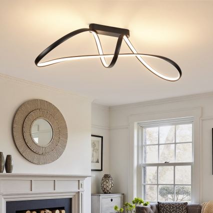 Brilagi - hämardatav LED pinnapealne laelamp TWISTER LED/60W/230V 3000-6000K must + kaugjuhtimispult