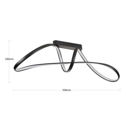 Brilagi - hämardatav LED pinnapealne laelamp TWISTER LED/60W/230V 3000-6000K must + kaugjuhtimispult