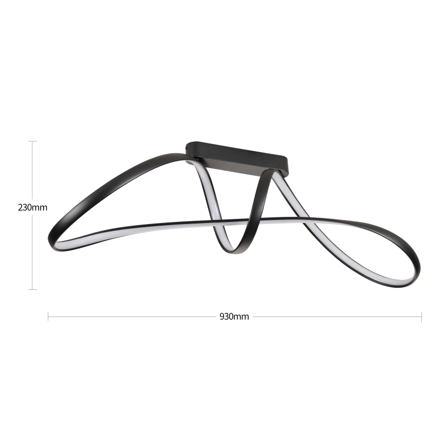 Brilagi - hämardatav LED pinnapealne laelamp TWISTER LED/60W/230V 3000-6000K must + kaugjuhtimispult