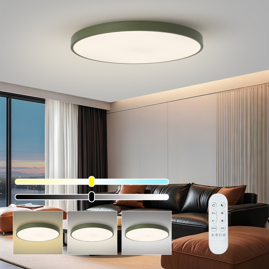 Brilagi - LED-hämardatav valgusti POOL SMART LED/128W/230V, läbimõõt 100 cm, 3000-6000K, Wi-Fi Tuya + kaugjuhtimispult, roheline