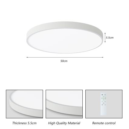 Brilagi - POOL SMART LED hämardatav laelamp LED/60W/230V 50 cm 3000-6000K Wi-Fi Tuya + kaugjuhtimispult valge