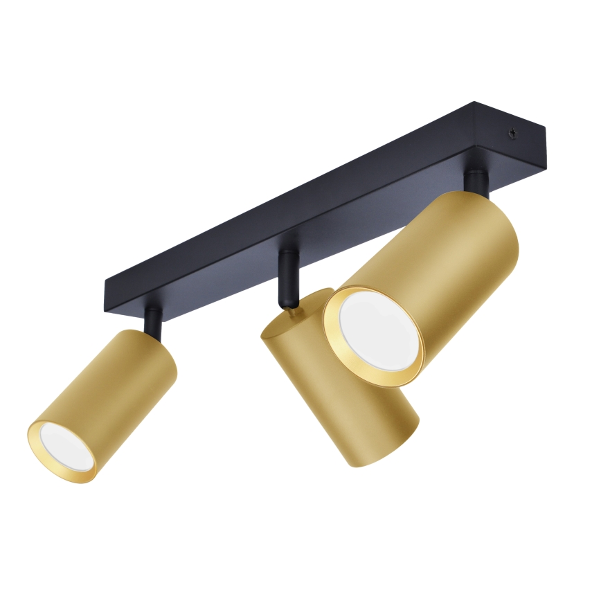 Brilagi - LED RGBW hämardatav suunavalgusti SELE GOLDEN 3xGU10/4,8W/230V 3000K must/kuldne + kaugjuhtimispult