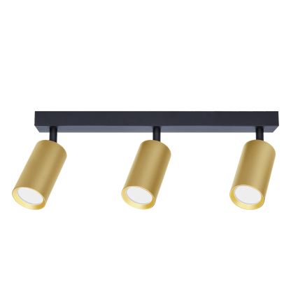 Brilagi - LED RGBW hämardatav suunavalgusti SELE GOLDEN 3xGU10/4,8W/230V 3000K must/kuldne + kaugjuhtimispult