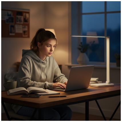 Brilagi - hämardatav puutetundlik laualamp traadita QI-laadimisega MODO CHARGE LED/7W/5V 3000/4000/6000K valge