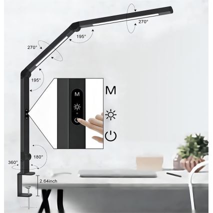 Brilagi - LED Hämardatav puutetundlik paindlik laualamp VARIO LED/12W/230V 3000/4000/5000/6500K CRI 92 must