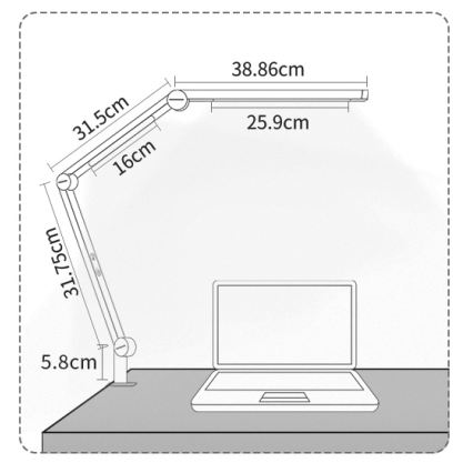 Brilagi - LED hämardatav puutetundlik painduv laualamp VARIO LED/12W/230V 3000/4000/5000/6500K CRI 92 valge