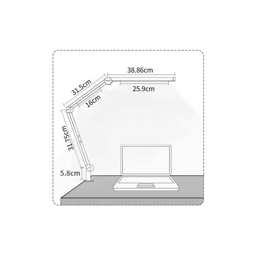 Brilagi - LED hämardatav puutetundlik painduv laualamp VARIO LED/12W/230V 3000/4000/5000/6500K CRI 92 valge