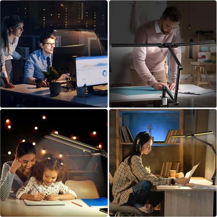 Brilagi - LED Hämardatav puutetundlik paindlik laualamp VARIO LED/24W/230V 3000-6500K CRI 92 must
