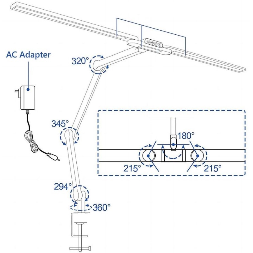 Brilagi - LED Hämardatav puutetundlik paindlik laualamp VARIO LED/24W/230V 3000-6500K CRI 92 must