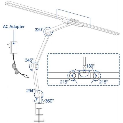 Brilagi - LED Hämardatav puutetundlik paindlik laualamp VARIO LED/24W/230V 3000-6500K CRI 92 valge